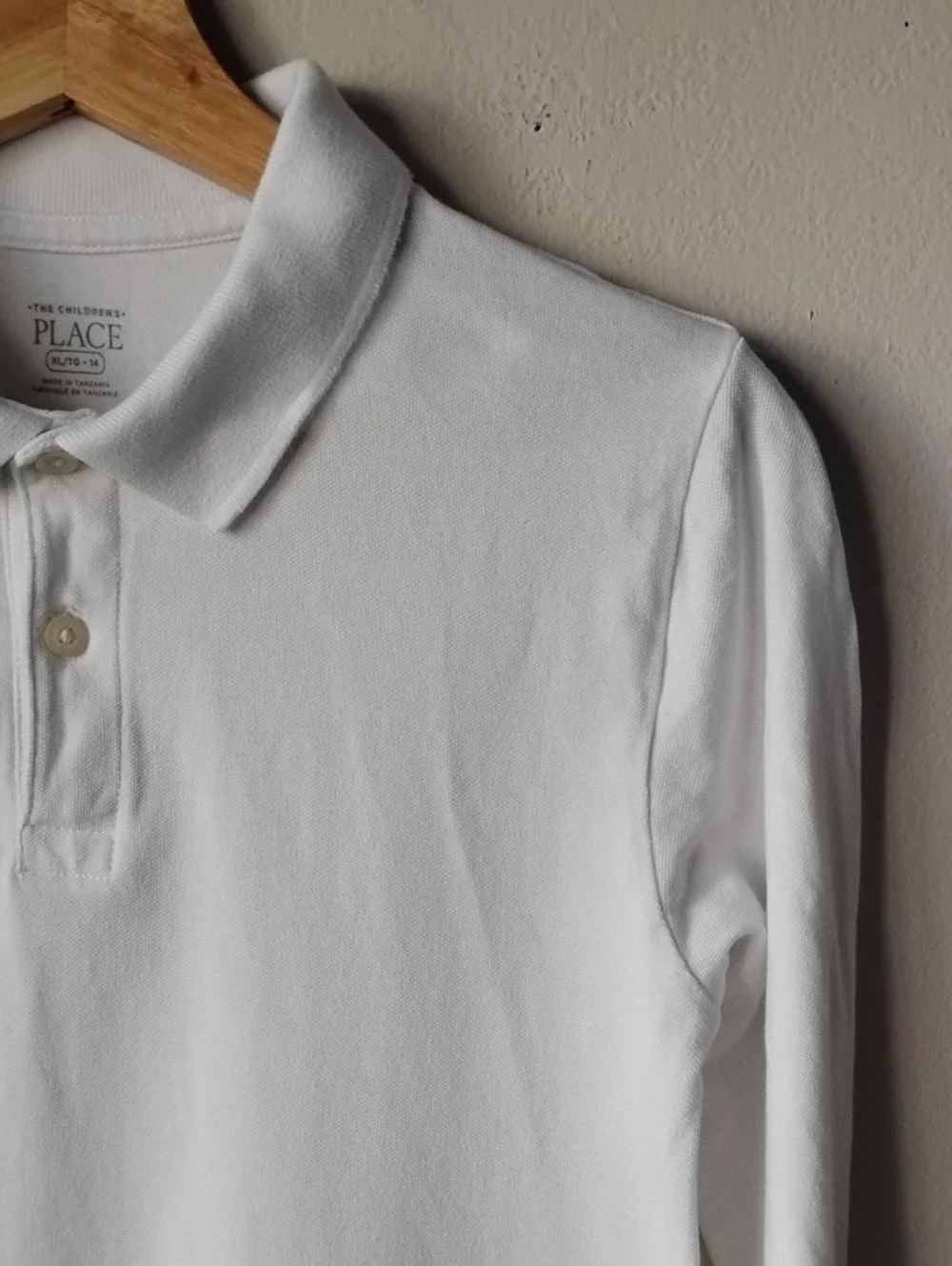 🌺💙 The Children's Place Size XL Long Sleeve Pique Polo White